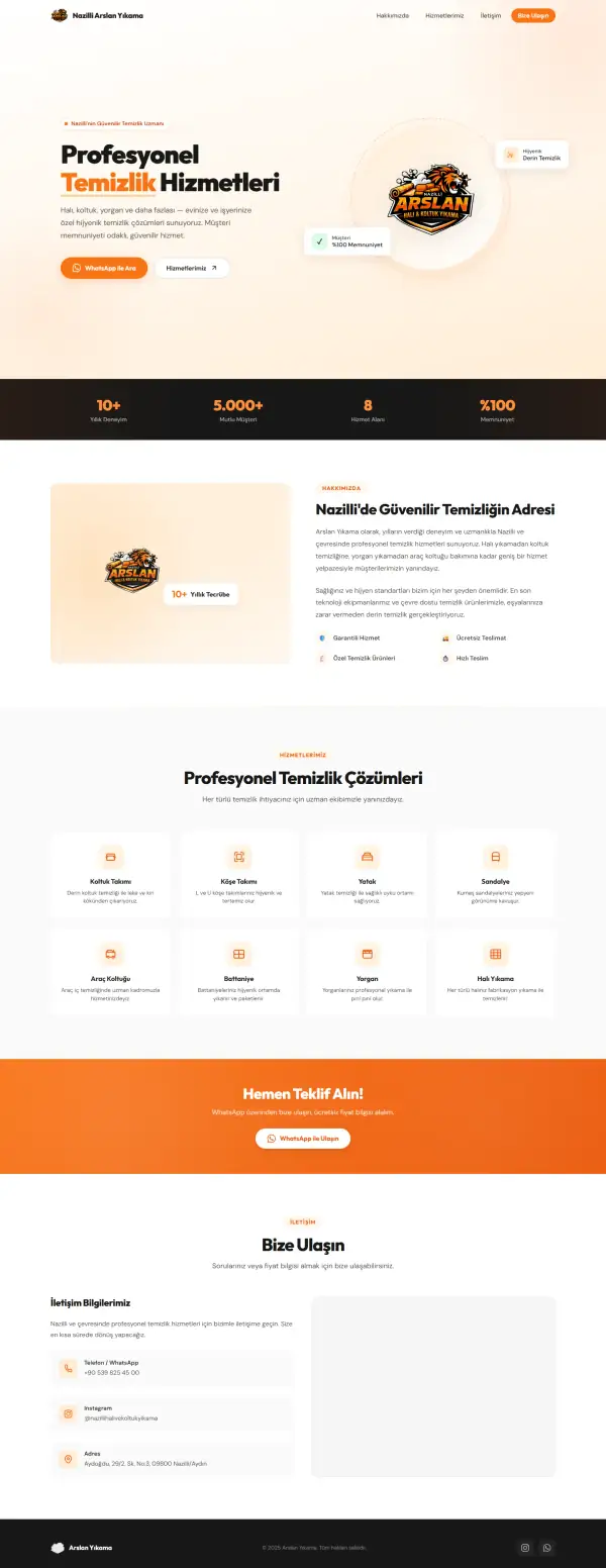 Nazilli Arslan Yıkama web sitesi