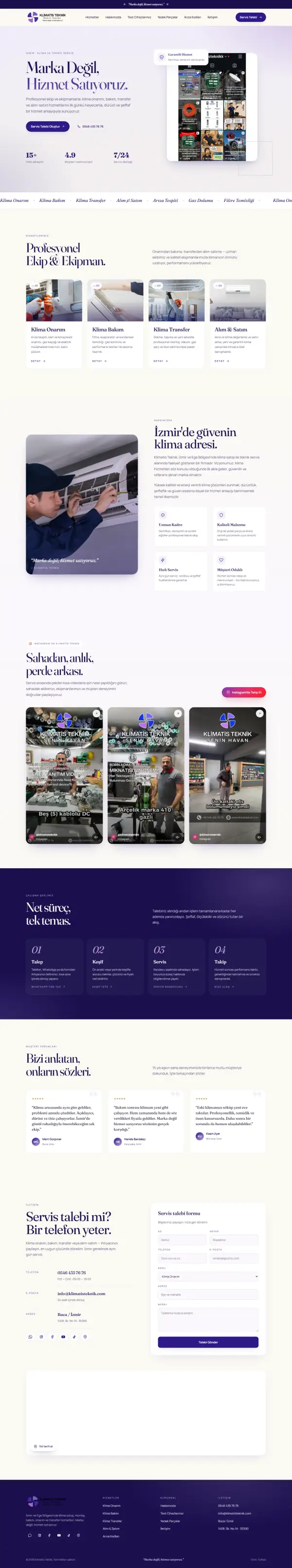 Klimatis Teknik web sitesi
