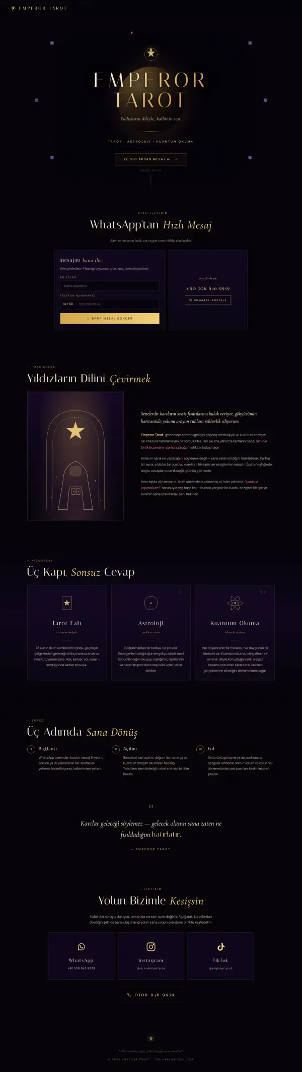 Yılmaz ile Tarot web sitesi
